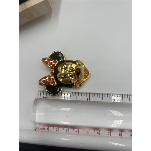 Vintage Minnie Mouse Brooch Pin Disney Gold Tone Large 2 Inches Signed RARE - Picture 6 of 7
